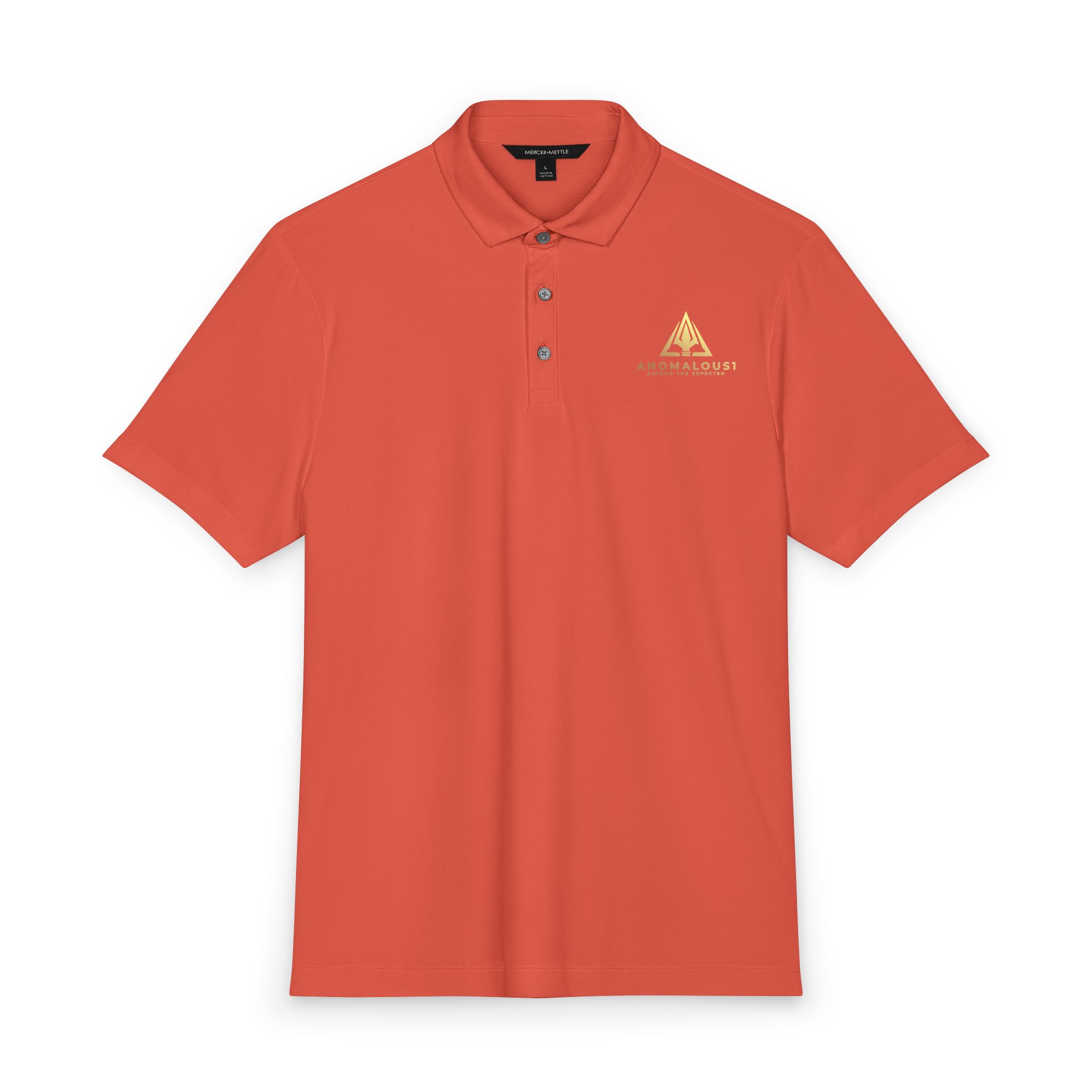 Anomalous1 Embroidered Gold Mountain Polo Shirt - Men's Mercer+Mettle Stretch Jersey - Image 9
