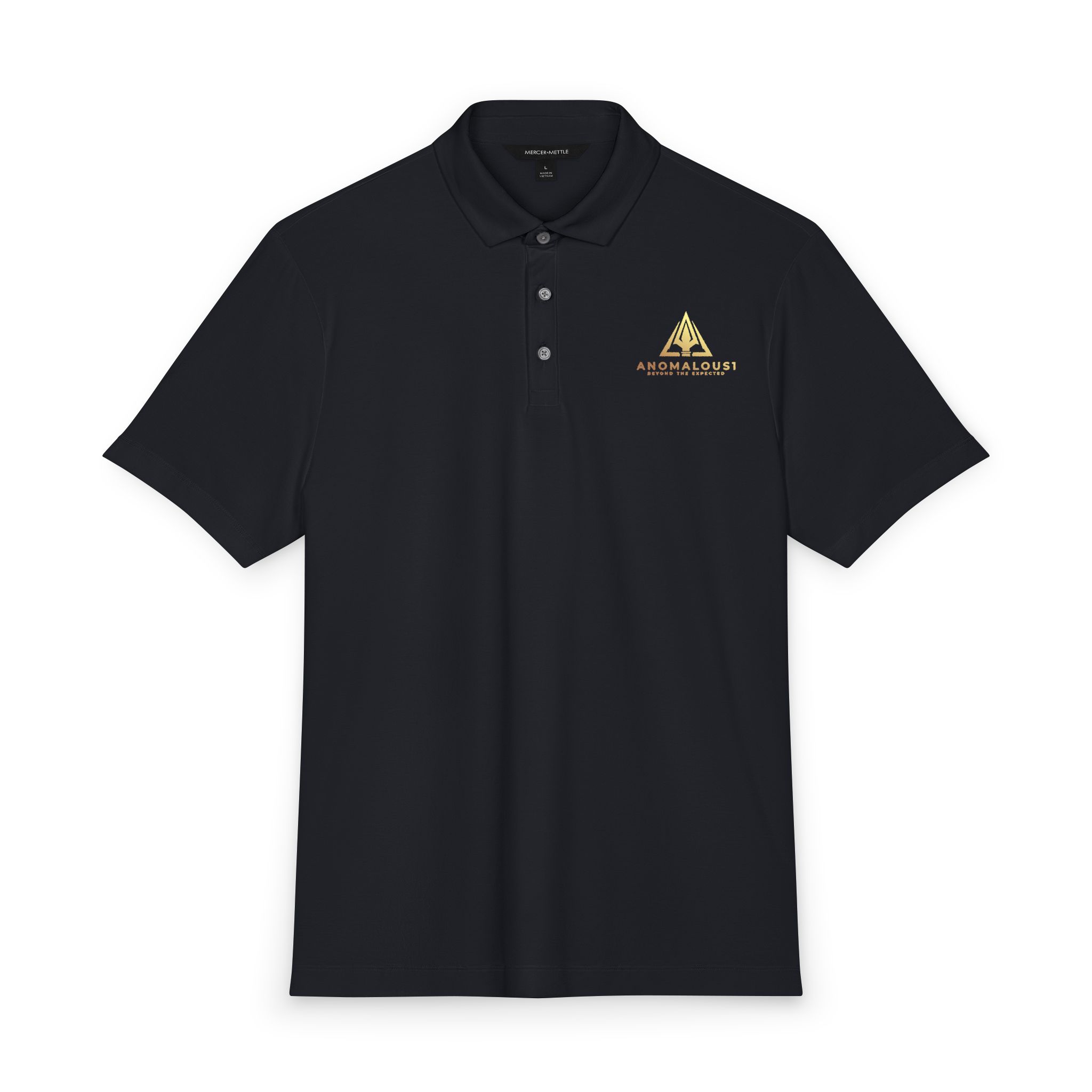 Anomalous1 Embroidered Gold Mountain Polo Shirt - Men's Mercer+Mettle Stretch Jersey - Image 24