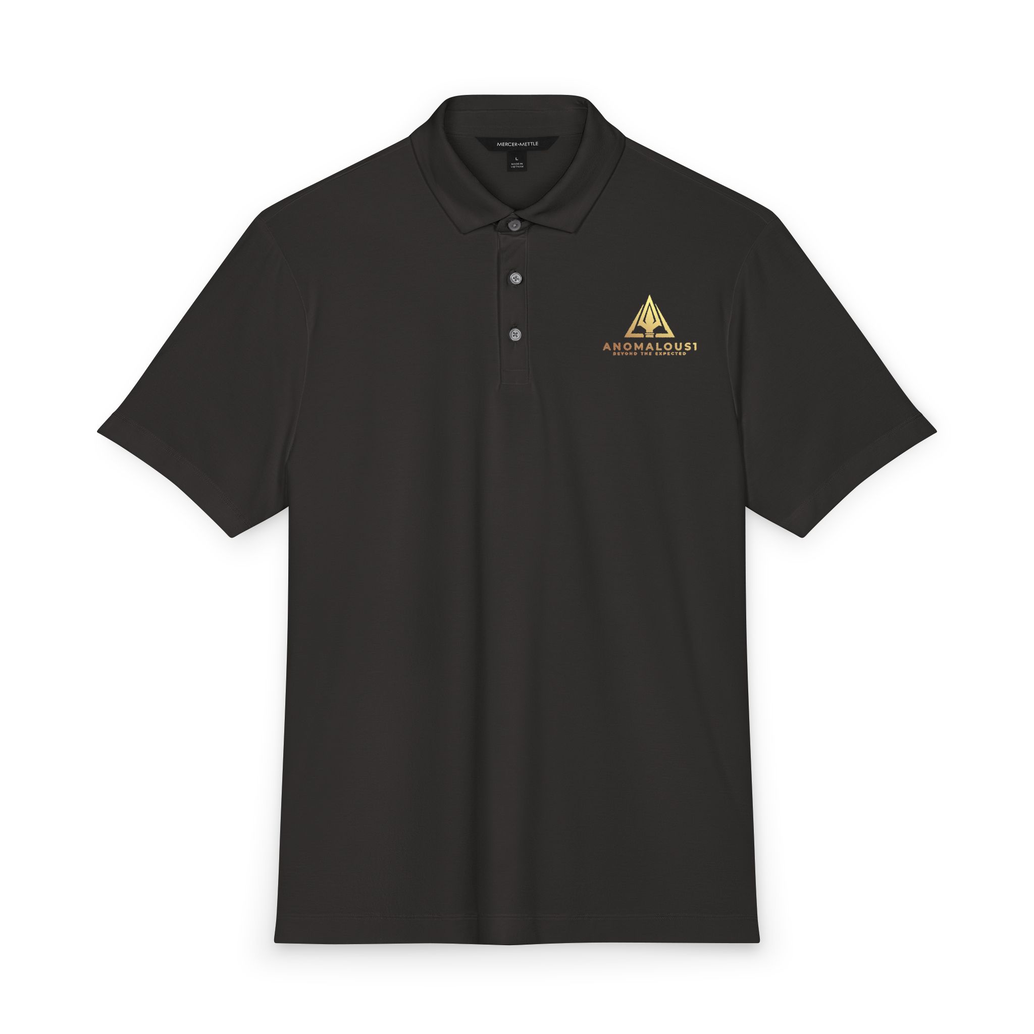 Anomalous1 Embroidered Gold Mountain Polo Shirt - Men's Mercer+Mettle Stretch Jersey - Image 21