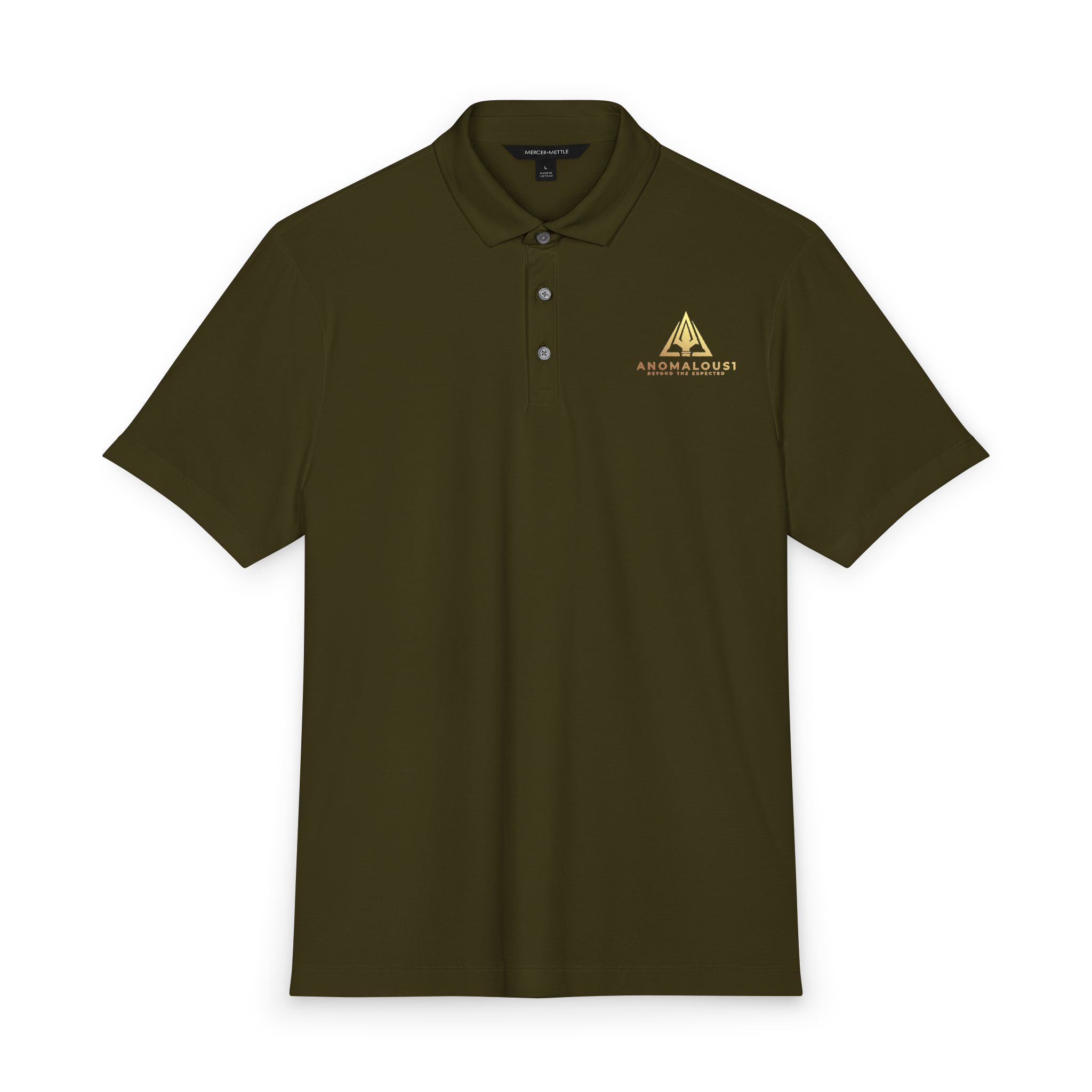 Anomalous1 Embroidered Gold Mountain Polo Shirt - Men's Mercer+Mettle Stretch Jersey - Image 12